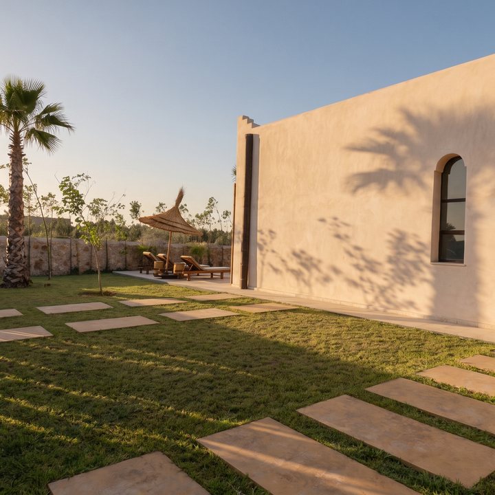 Le gros œuvre d'une villa et son terrain