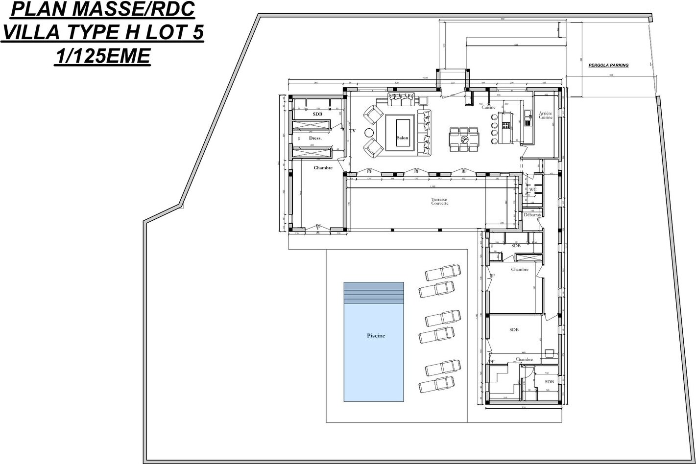 Plan masse et rez-de-chaussée du lot 05