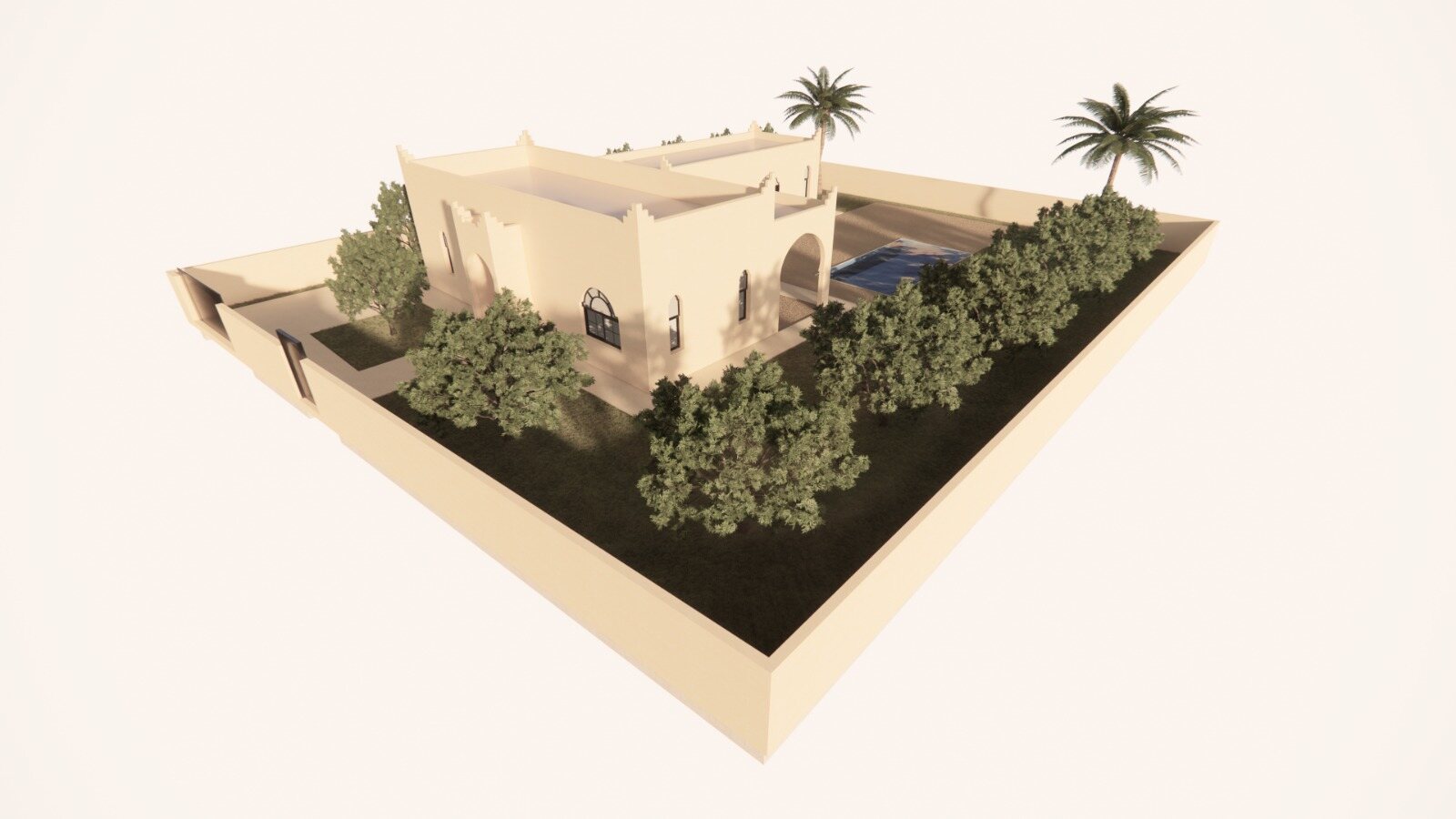 The villa on plot 10, model B, on its land