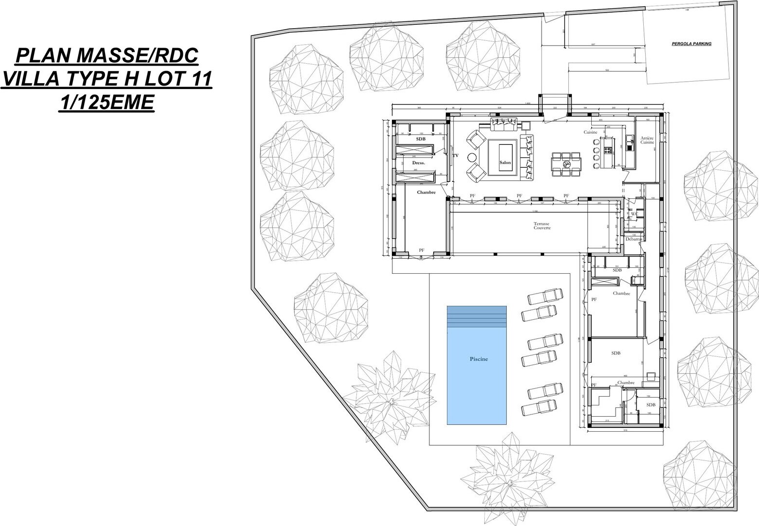 Plan masse et rez-de-chaussée du lot 11